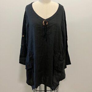 Catwalk Studio Black Long Sleeve Tunic Top